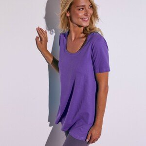Blancheporte Jednobarevné tričko s kulatým výstřihem, eco-friendly fialová 34/36