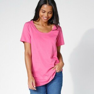 Blancheporte Jednobarevné tričko s kulatým výstřihem, eco-friendly růžová 52