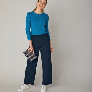 Blancheporte Rovné strečové kalhoty pro malou postavu nám.modrá 50