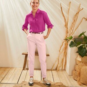 Blancheporte Strečové chino kalhoty růžová pudrová 38