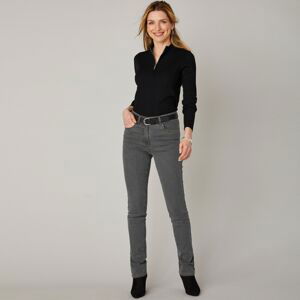 Blancheporte Strečové rovné džíny, malá výška postavy tmavě šedá 36