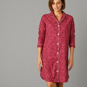 Blancheporte Flanelová noční košile s límečkem a potiskem koťátek růžová 50