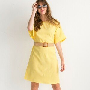 Blancheporte Rovné jednobarevné šaty se strukturou žlutá 52