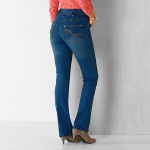 Blancheporte Rovné džíny s vysokým pasem, pro malou postavu modrá 48
