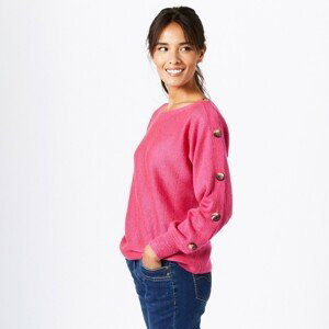 Blancheporte Rovný pulovr s lodičkovým výstřihem indická růžová 42/44