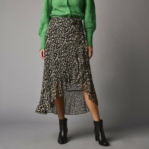 Blancheporte Dlouhá pouzdrová sukně s minimalistickým vzorem černá/režná 38