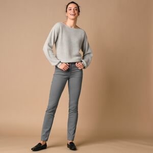 Blancheporte Úzké jednobarevné dlouhé kalhoty antracitová 44