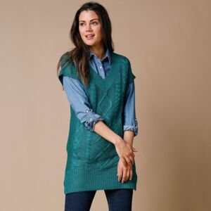 Blancheporte Tunikový pulovr s krátkými rukávy zelená 46/48