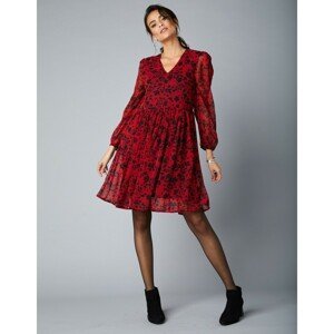 Blancheporte Krátké šaty s potiskem květin červená/černá 36