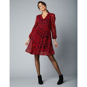 Blancheporte Krátké šaty s potiskem květin červená/černá 46