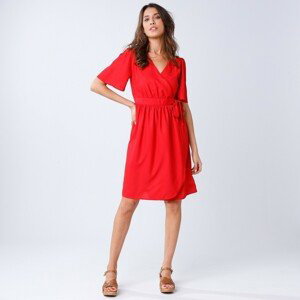 Blancheporte Jednobarevné zavinovací šaty červená 38
