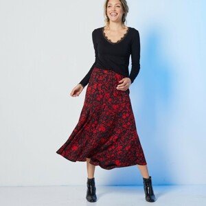 Blancheporte Dlouhá sukně s potiskem černá/červená 36