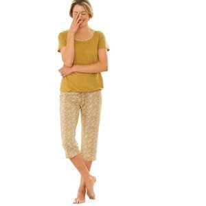 Blancheporte Pyžamo s potiskem, korzárské kalhoty kari/bílá 50