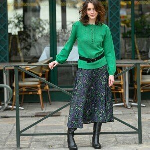 Blancheporte Dlouhá sukně s potiskem černá/zelená 46