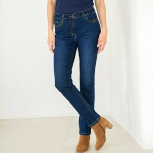 Blancheporte Rovné džíny s výšivkou "srdíček" denim 50