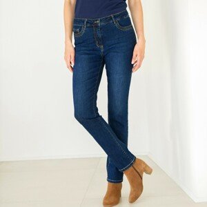 Blancheporte Rovné džíny s výšivkou "srdíček" denim 52