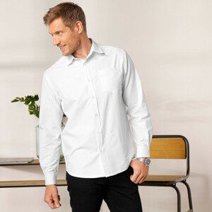 Blancheporte Jednobarevná košile s dlouhými rukávy, popelín bílá 51/52