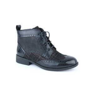 Blancheporte Elegantní boty s tkaničkami a lakovanými vsadkami černá 39