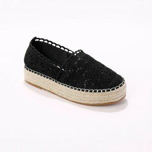 Blancheporte Macramé espadrilky, černé černá 36