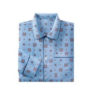 Blancheporte Klasické pánské pyžamo s potiskem modrá 107/116 (XL)