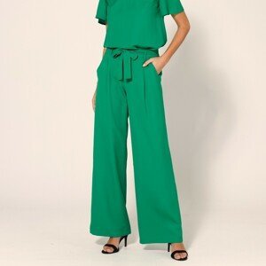 Blancheporte Široké jednobarevné kalhoty zelená 36