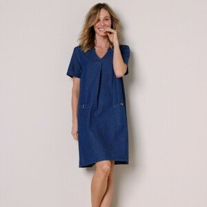 Blancheporte Džínové krátké šaty modrá 58