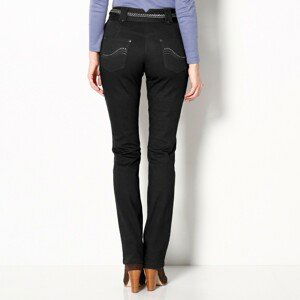 Blancheporte Rovné kalhoty s vysokým stahujícím pasem černá 40