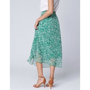 Blancheporte Dlouhá dvoubarevná sukně s potiskem zelená/režná 54