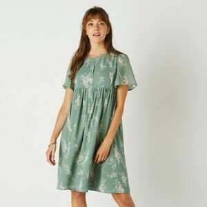 Blancheporte Rozšířené šaty s dvoubarevným potiskem zelená/režná 52