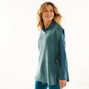 Blancheporte Tunikový pulovr bez rukávů, mohérový na dotek modrá 34/36
