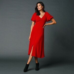 Blancheporte Dlouhé šaty s nařasením červená 38