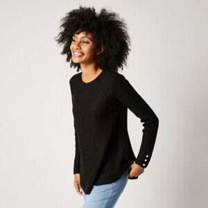 Blancheporte Rozšířený pulovr z anglického úpletu černá 50