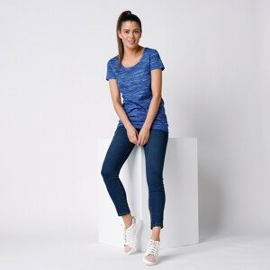 Blancheporte Melírované tričko s krátkými rukávy, z bio bavlny, eco-friendly tmavě modrá melír 38/40