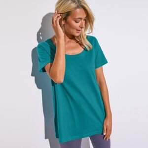 Blancheporte Jednobarevné tričko s kulatým výstřihem, eco-friendly tyrkysová 42/44