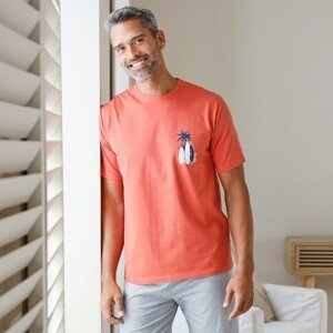 Blancheporte Pyžamové tričko s krátkými rukávy, motiv "surf" oranžová 117/126 (XXL)