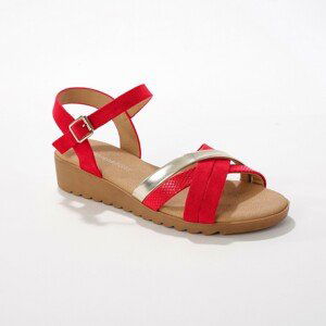 Blancheporte Páskové sandály, červené/ zlaté červená/ zlatá 36