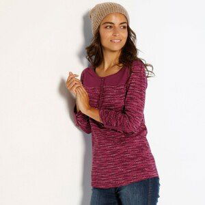 Blancheporte Tuniské tričko se žíhaným potiskem purpurový melír 50