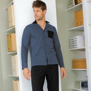 Blancheporte Pyžamo s košilí s dlouhými rukávy a kalhotami šedá/černá 87/96 (M)
