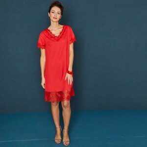 Blancheporte Krátké šaty s krajkovým zakončením červená 40
