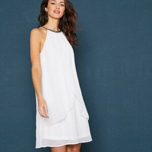 Blancheporte Krátké nařasené šaty, bez rukávů bílá 50