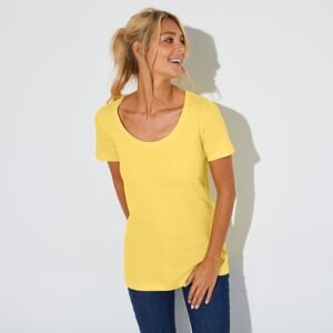 Blancheporte Jednobarevné tričko s kulatým výstřihem, eco-friendly žlutá 38/40