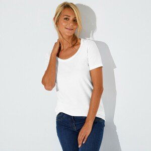 Blancheporte Jednobarevné tričko s kulatým výstřihem, eco-friendly bílá 38/40