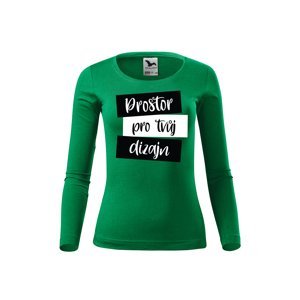 MMO Dámské tričko s dlouhým rukávem s vlastním potiskem Barva: Trávová zelená, Velikost: XL