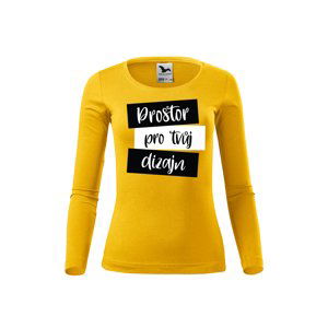 MMO Dámské tričko s dlouhým rukávem s vlastním potiskem Barva: Žlutá, Velikost: XL
