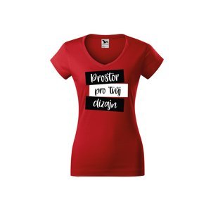 MMO Dámské tričko (v-střih) s vlastním potiskem Barva: Červená, Velikost: 2XL