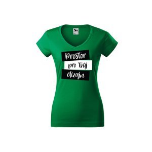 MMO Dámské tričko (v-střih) s vlastním potiskem Barva: Trávová zelená, Velikost: L