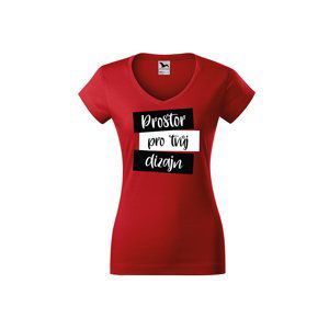 MMO Dámské tričko (v-střih) s vlastním potiskem Barva: Červená, Velikost: L