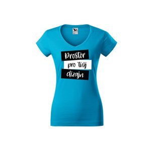 MMO Dámské tričko (v-střih) s vlastním potiskem Barva: Tyrkysová, Velikost: XL