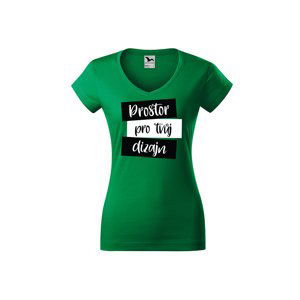 MMO Dámské tričko (v-střih) s vlastním potiskem Barva: Trávová zelená, Velikost: XL