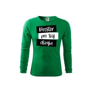 MMO Pánské tričko s dlouhým rukávem s vlastním potiskem Barva: Trávová zelená, Velikost: L
